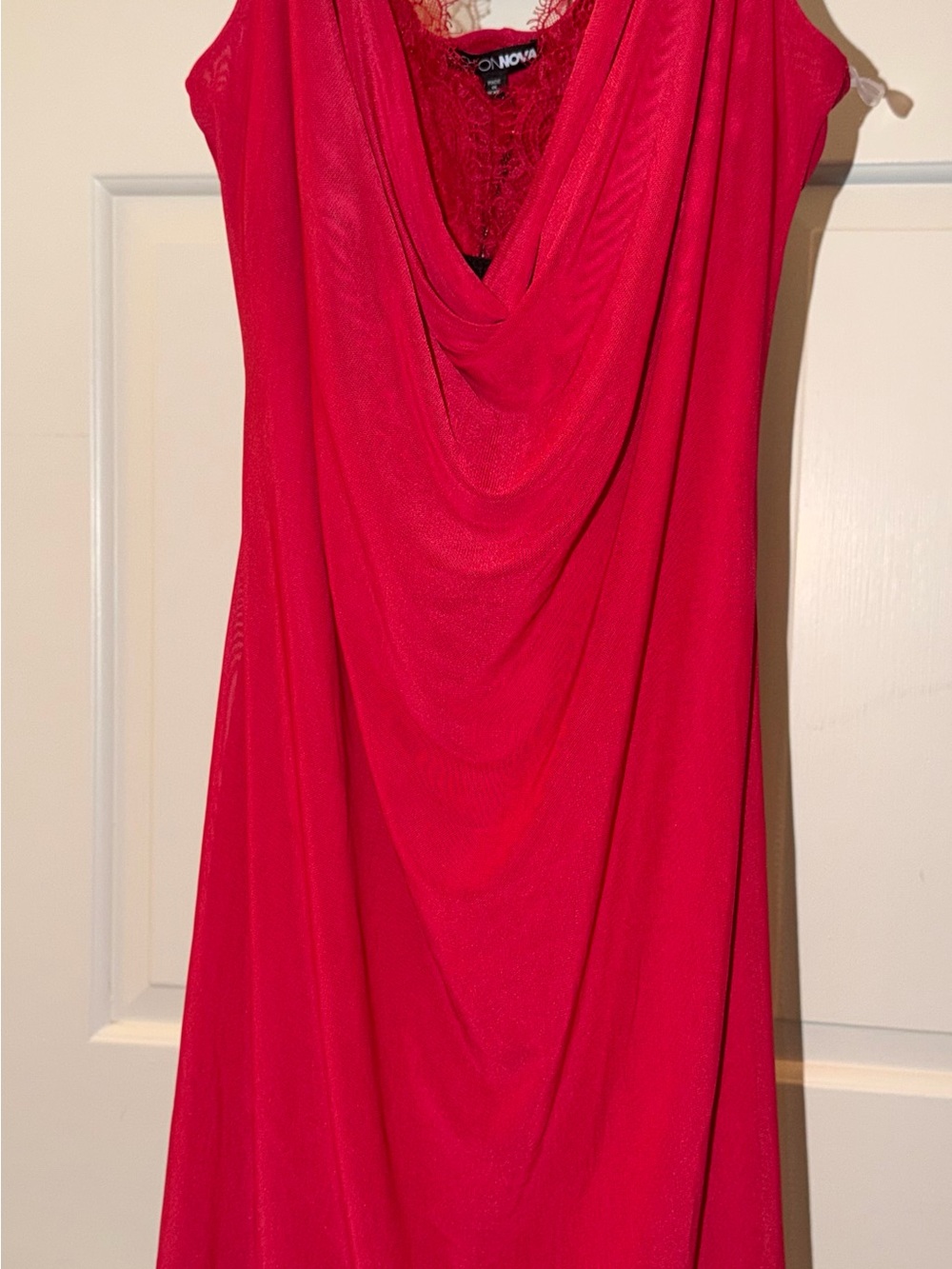 Fashion Nova Champagne Crochet Mesh Midi Dress Red 2X NWT